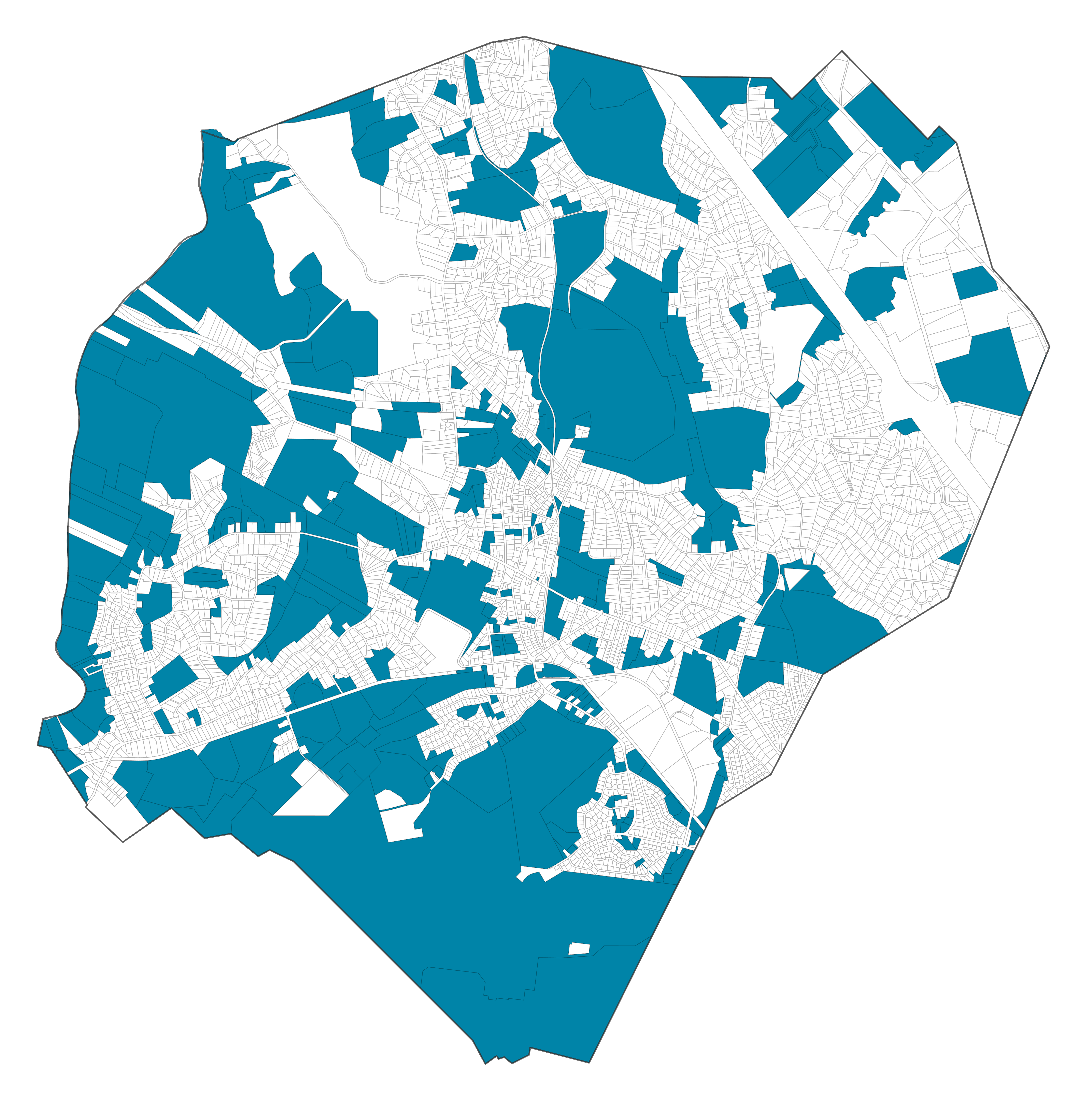 Example map of large parcels identified.