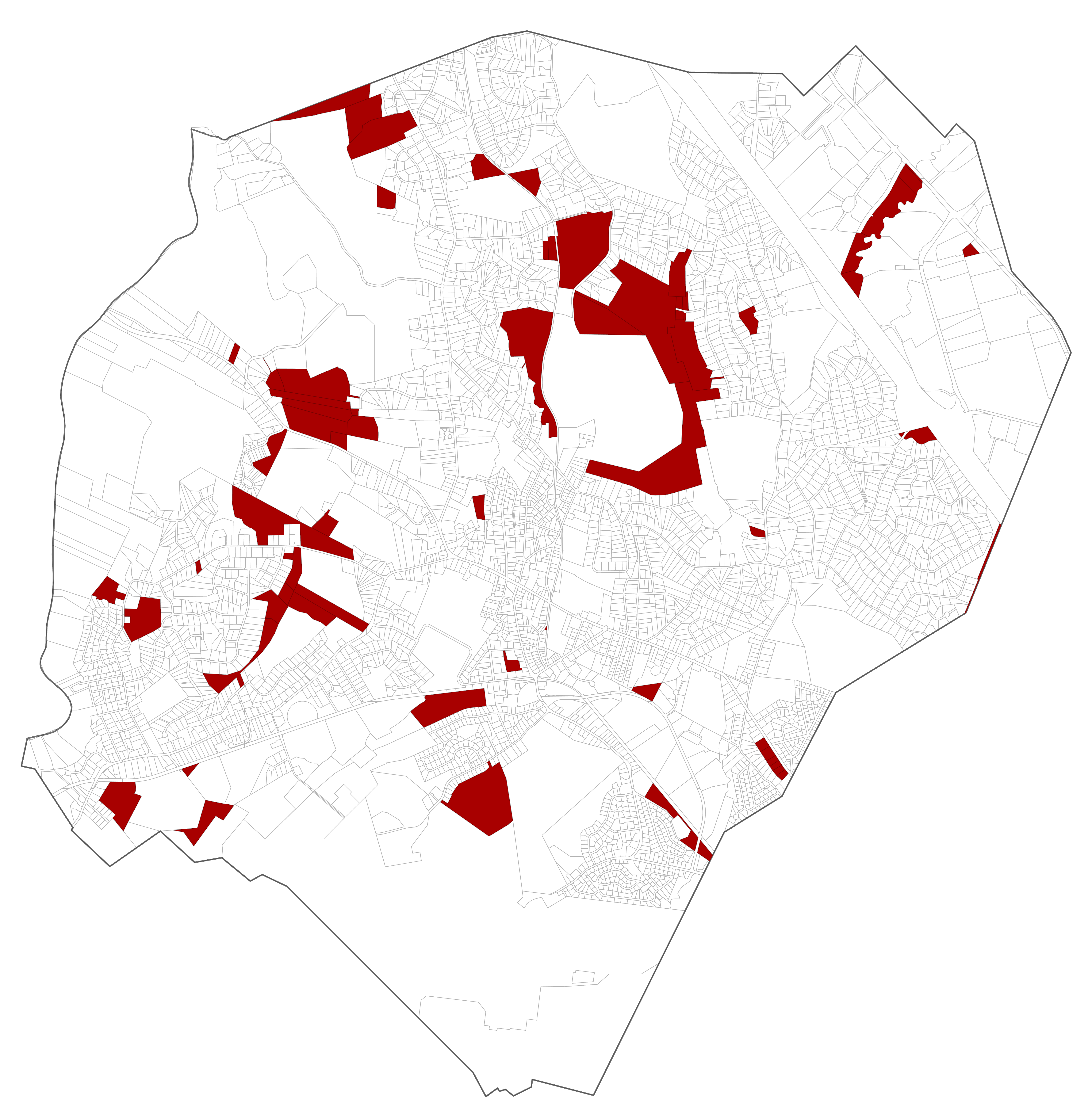 Example map of vacant parcels identified