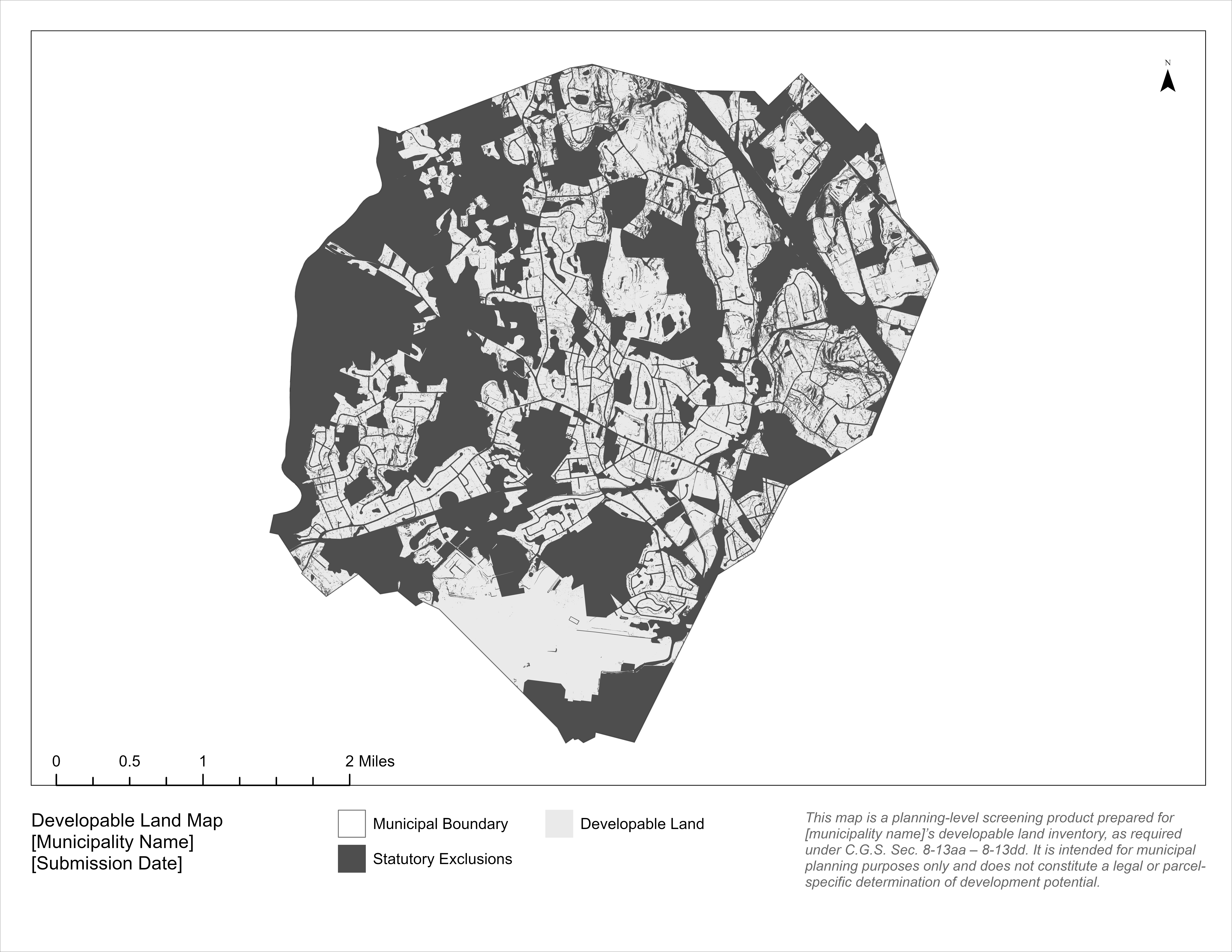 Example Developable vs. Non-Developable Land Map